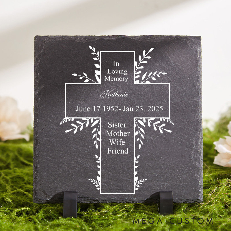 Personalized Memorial Stone Sympathy Gift Real Slate Poem Keepsake Remembrance Bereavement Plaque in Memory of Loss of Loved One