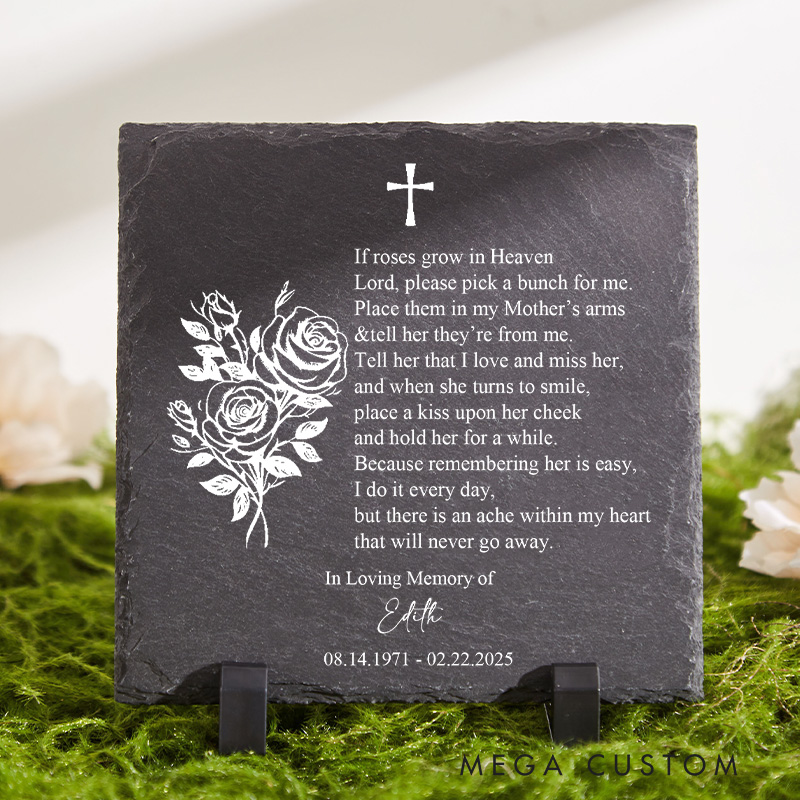Personalized Memorial Stone Sympathy Gift Slate Poem Keepsake Remembrance Bereavement Plaque for Loss of Loved One