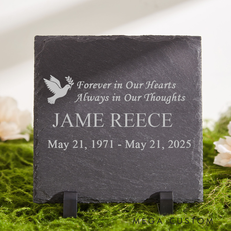 Personalized Engraved Memorial Stone Forever in Our Hearts Always in Our Thoughts Sympathy Gift Remembrance Bereavement Plaque for Loss of Loved One