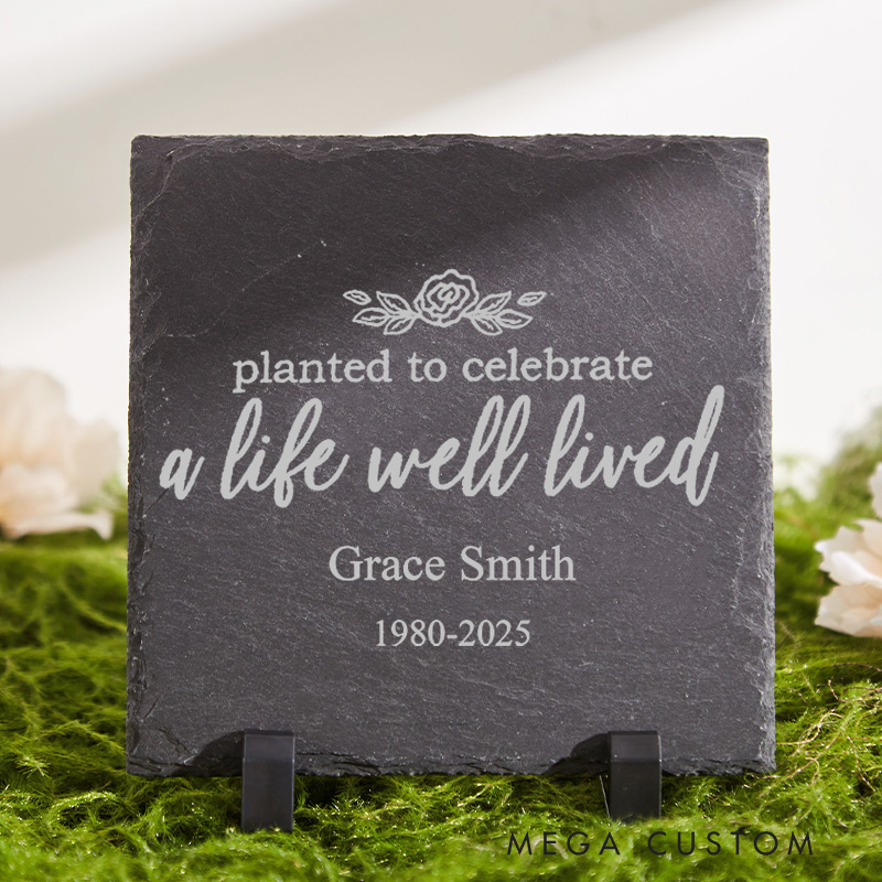 Personalised Memorial Garden Sympathy Gifts for Loss of Loved One Condolence Bereavement Gift Planted to Celebrate a Life Slate Marker 