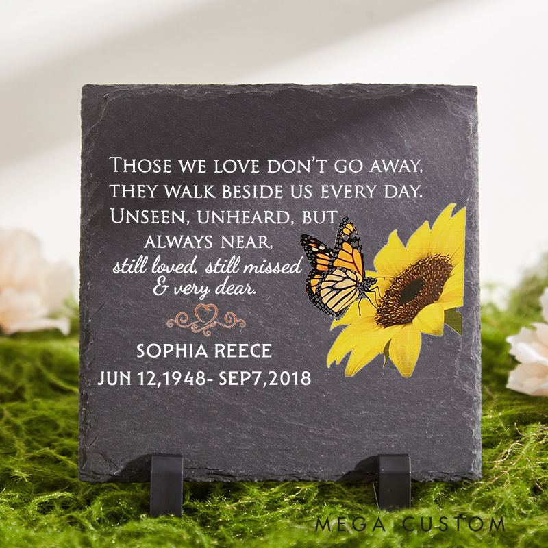 Personalised Memorial Stone Garden Remembrance Stone with Monarch Butterfly and Poem Sympathy Gift for Loss of Loved One