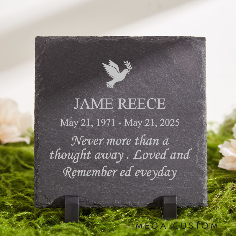 Personalized Engraved Memorial Stone Sympathy Gifts for Loss of Loved One Tribute Stone Never More than a Thought Away Loved and Remembered Everyday