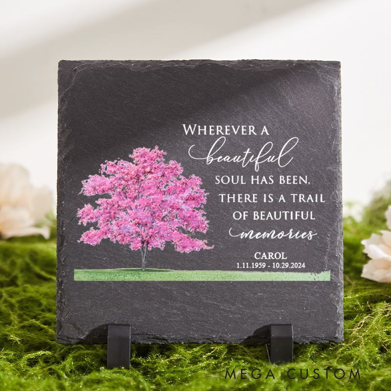 Personalized Memorial Garden Stone Customizable with Name and Dates Decorative Stepping Stones for Outdoor Garden and Walkway Gift for Loved Ones