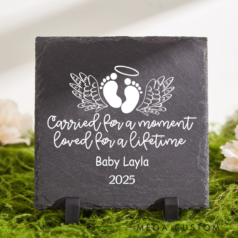Personalized Baby Loss Memorial Stone Miscarriage Memorial Gift Carried for a Moment Loved for a Lifetime Baby Remembrance Stone Infant Loss Gift 