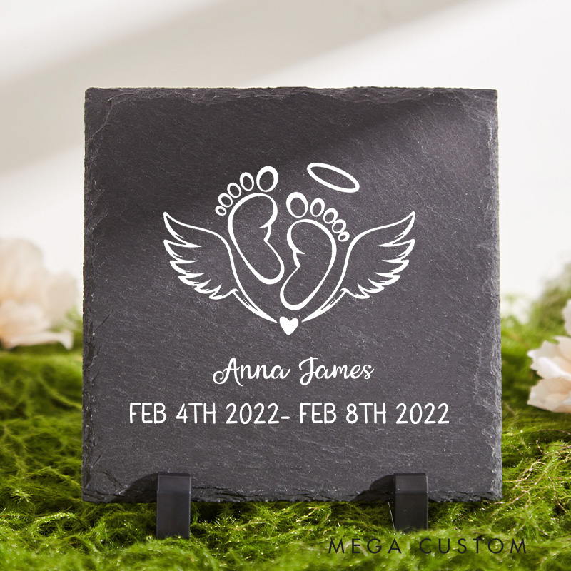 Personalized Baby Memorial Stone for Indoor Outdoor Loss of Infant Angel Baby Memorial Gifts Miscarriage Stone Sympathy Gifts