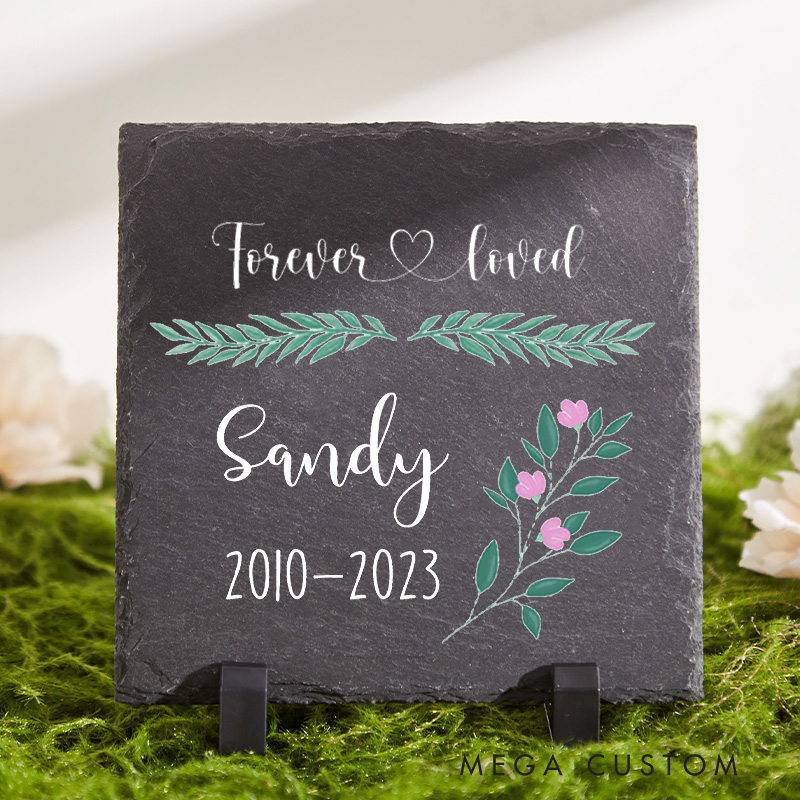 Personalized Planted in Memory Flat Garden Stone Memorial Gardening Gift In Loving Memory Gift Memorial Rock Floral Memorial Stone