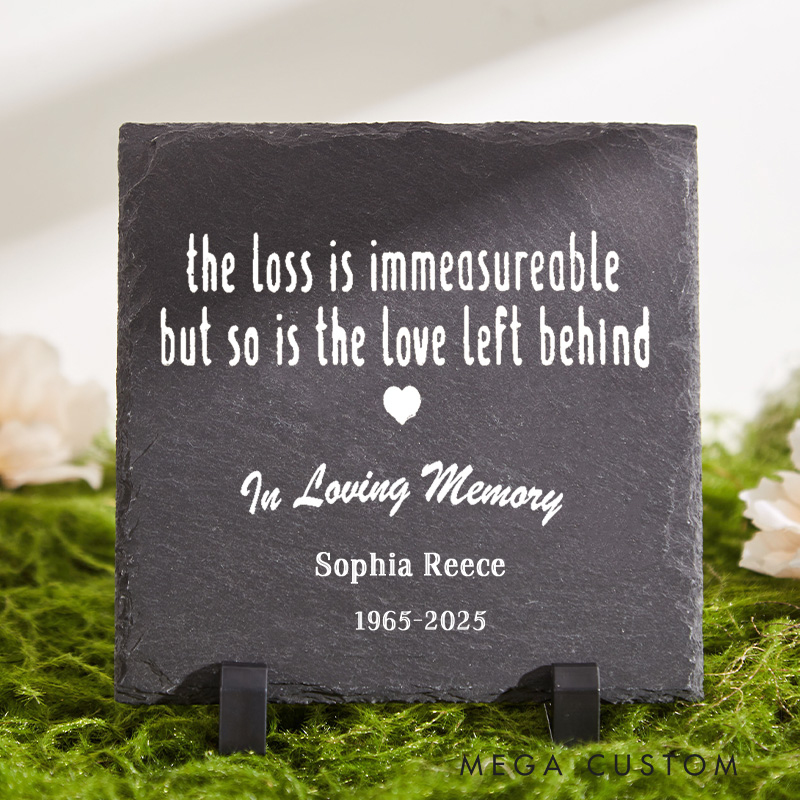 Personalized Memorial Stone for Loss of Loved One Decoration For Cemetery Weatherproof Grave Marker in Loving Memory Gift Funeral Gift 