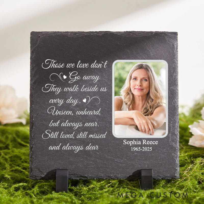 Personalized Memorial Stone with Photo for Loss of Loved One in Loving Memory of Gift Funeral Remembrance Forever in Our Hearts Garden Stone