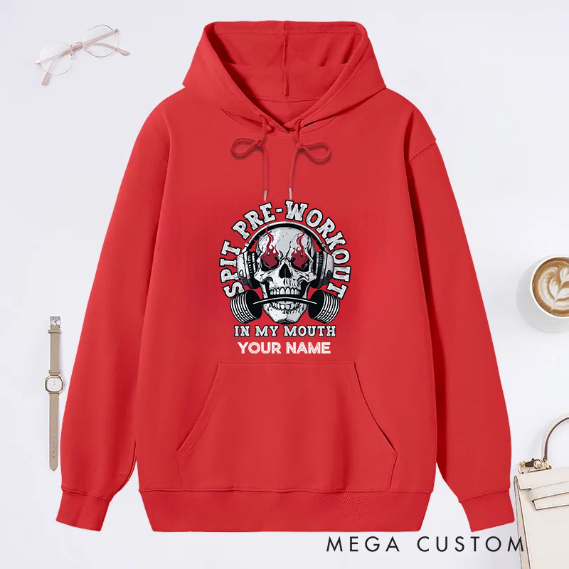 Personalized Fitness Classic Hoodies with Skull and Barbell Design for Fitness Enthusiasts Bodybuilders and Gym Lovers