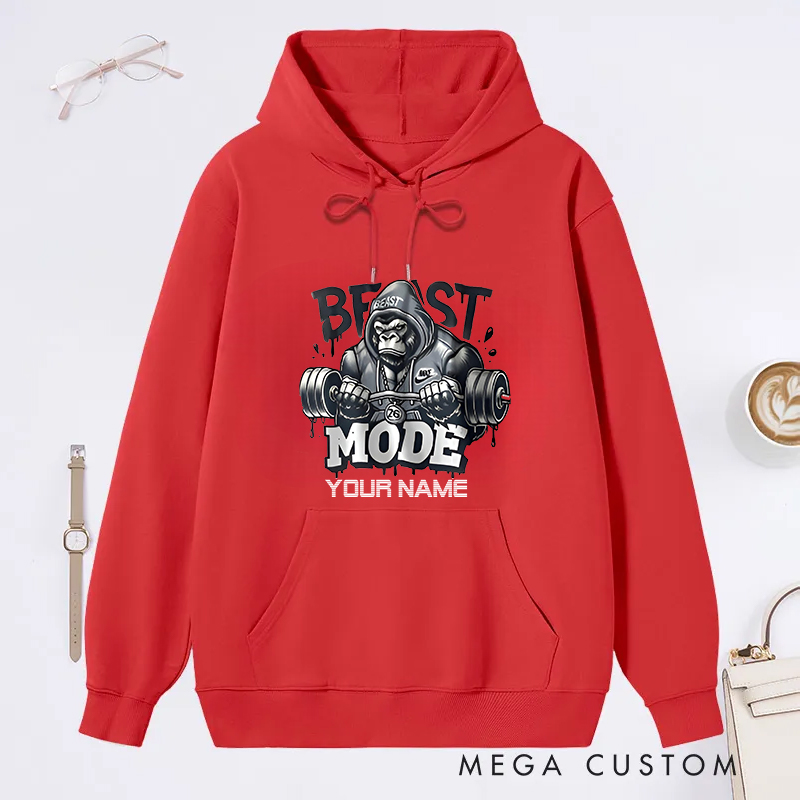 Personalized Fitness Classic Hoodies with Gorilla Lifting Design for Fitness Enthusiasts Bodybuilders and Gym Lovers
