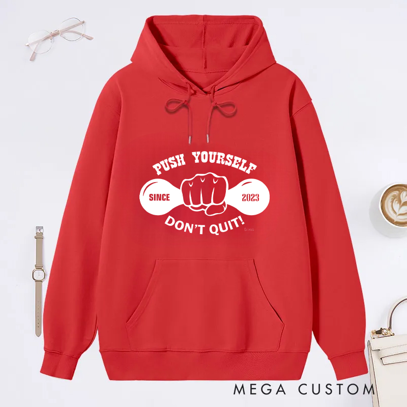 Personalized Fitness Classic Hoodies with ist and Barbell Motivational Design for Fitness Enthusiasts Bodybuilders and Gym Lovers