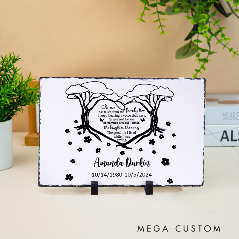 Personalized Memorial Plaque in Loving Memory Present Grief Remembrance Bereavement Condolences Sign Passed Loved Ones