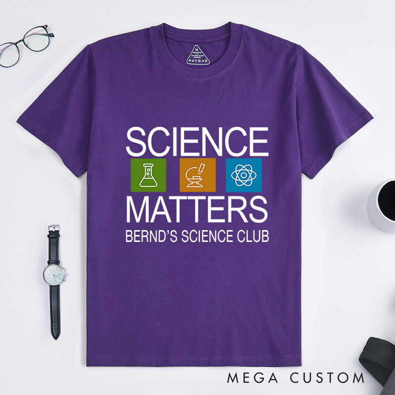 Personalized Science Matters Logo T-Shirt Chemistry Science Lover Shirt Gift for Geek Nerd