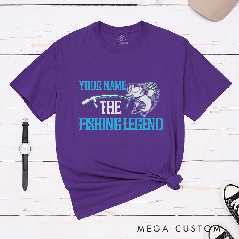 Personalized The Fishing Legend T Shirt for Fishing Lover Great Gift for Dad Husband Grandpa