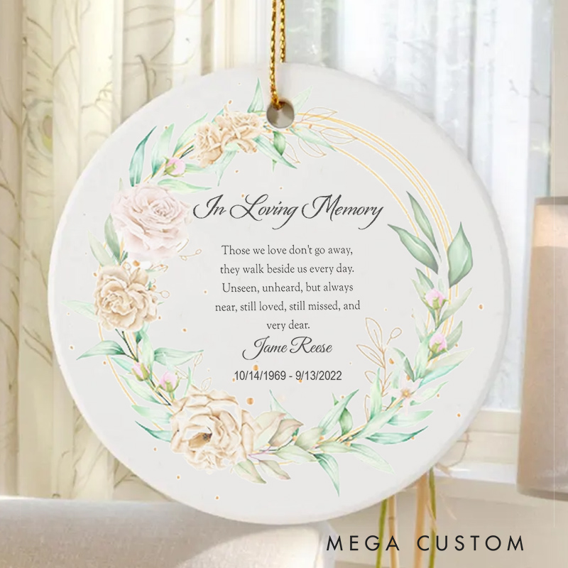 Personalized Memorial Ornament for Loss of Loved One Bereavement and Sympathy Gift in Memory of Loved One Remembrance Ceramic Ornament
