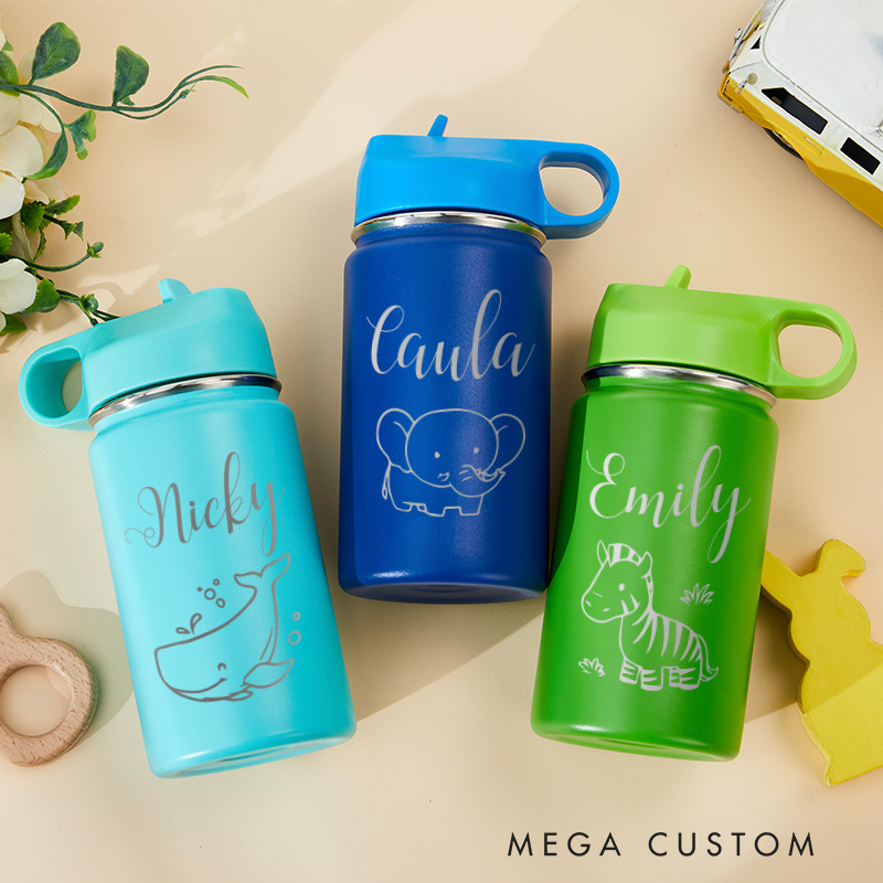 Personalized Kids Water Tumbler Stainless Steel Drinking Tumbler Preschool Bottle Tumbler for Boys and Girls Back to School Gifts