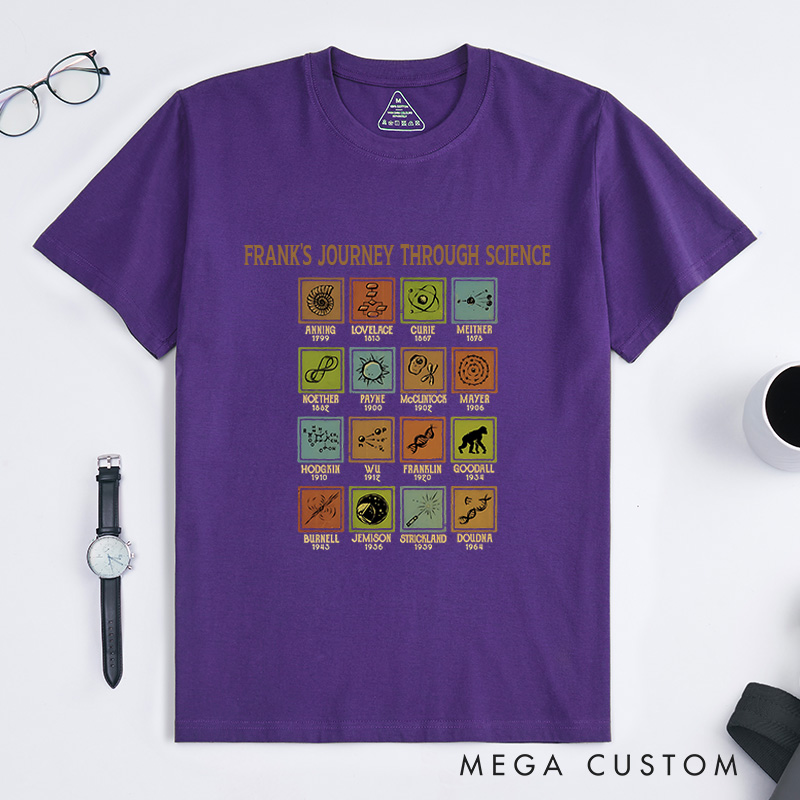 Personalized Icons Of Science T-Shirt Chemistry Science Lovers Shirt Gift for Geek Nerd