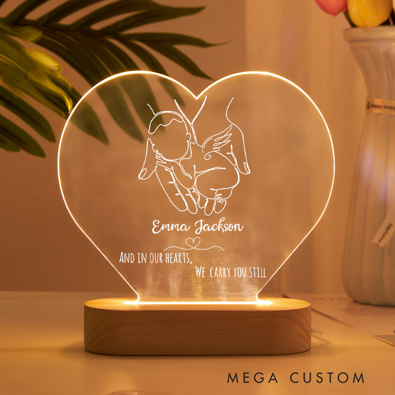 Personalized Infant Memorial Table Plaque Baby Loss Remembrance Lamp Miscarriage Gift Pregnancy Loss Tribute Plaque Sympathy Gift for Stillbirth