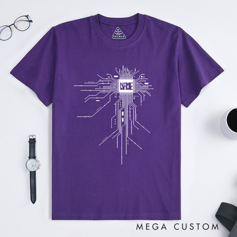 Personalized Nerd Tshirt for Gamer T-Shirt CPU Geek Shirt Funny Gift for Technology Programmer Enthusiasts