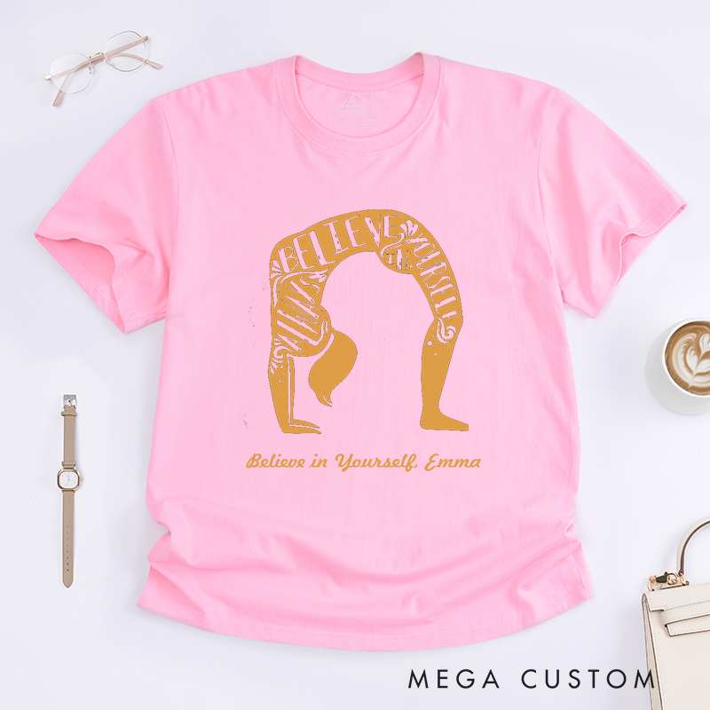 Personalized Yoga Pose T-Shirts Positive Energy T-Shirts Motivational Yoga T-Shirts Yoga Instructor Gift Ideas