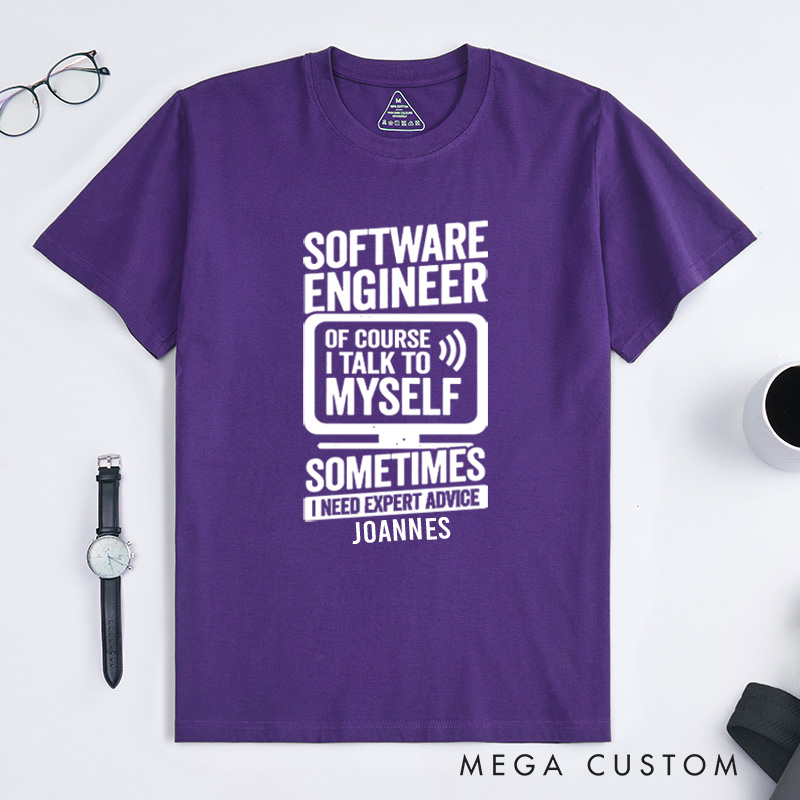 Personalized Software Engineer's Inner Dialogue T-Shirt Technology Computer Lover Shirt Gift for Programmer Enthusiasts 