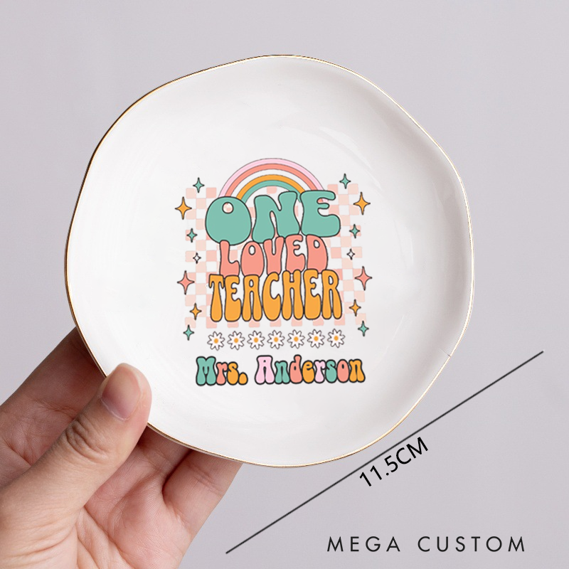 Personalized Jewelry Dish for Teacher the Man the Myth the Legend Irregular Round Ceramic Ring Dish Teacher Appreciation Gift