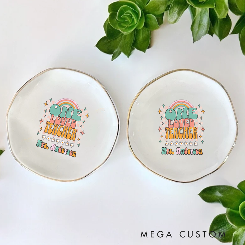 Personalized Jewelry Dish for Teacher the Man the Myth the Legend Irregular Round Ceramic Ring Dish Teacher Appreciation Gift