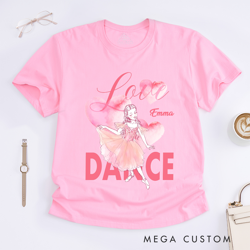 Personalized Ballet Dance Love Classic T-Shirts Custom Name Gift for Girls Dancer Present Unique Classic Tee for Ballet Lover