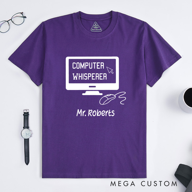 Personalized Computer Whisperer T-Shirt Programmer IT Computer Tech Lovers Shirt Gift for Geek Nerd
