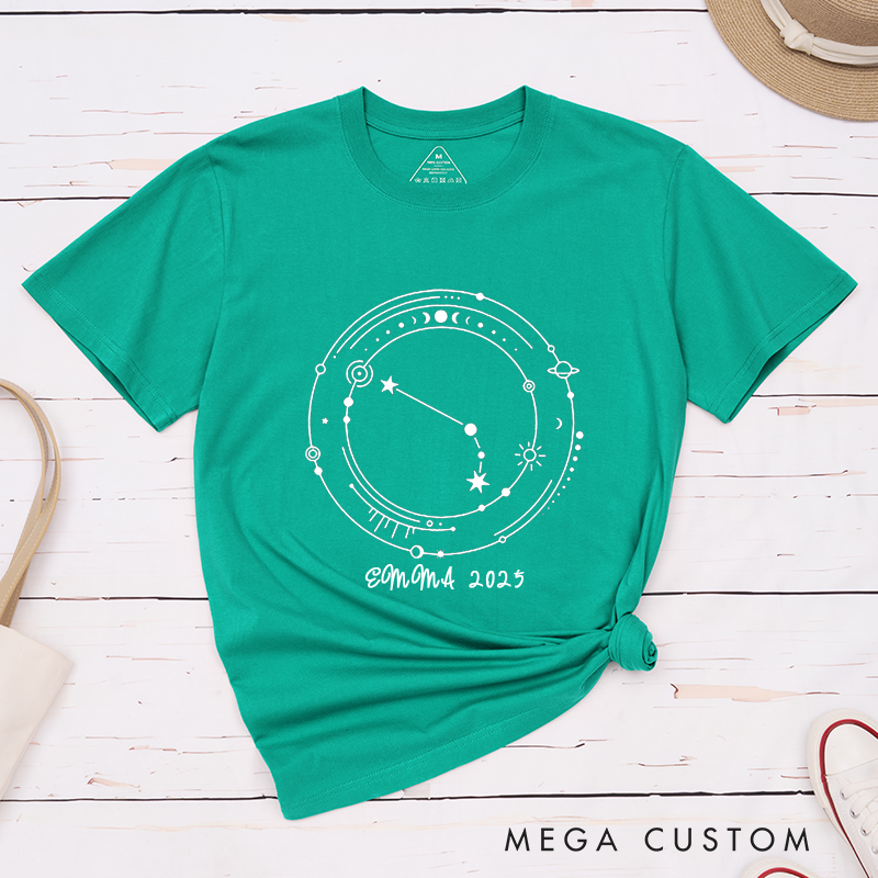 Personalized Aries Zodiac Classic T-Shirts Custom Horoscope Star Sign Constellation Astrological Birthday Gift for Men Women Unique Astrology Tee