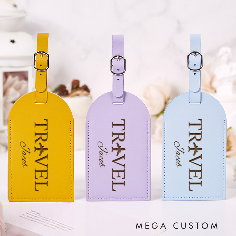 Personalized Travel Lovers Leather Luggage Tags Gift for Traveling Lovers Travel Gift