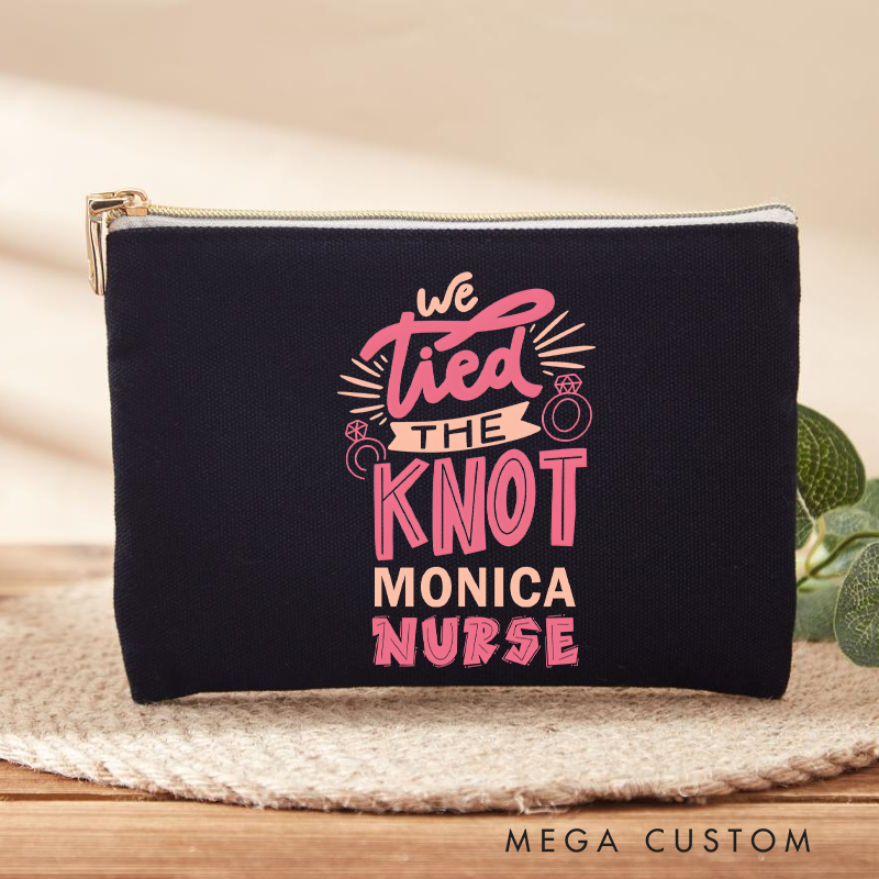 Personalized Makeup Bag for Nurse We Tied the Knot Design Fashion Cosmetic Bag Gift