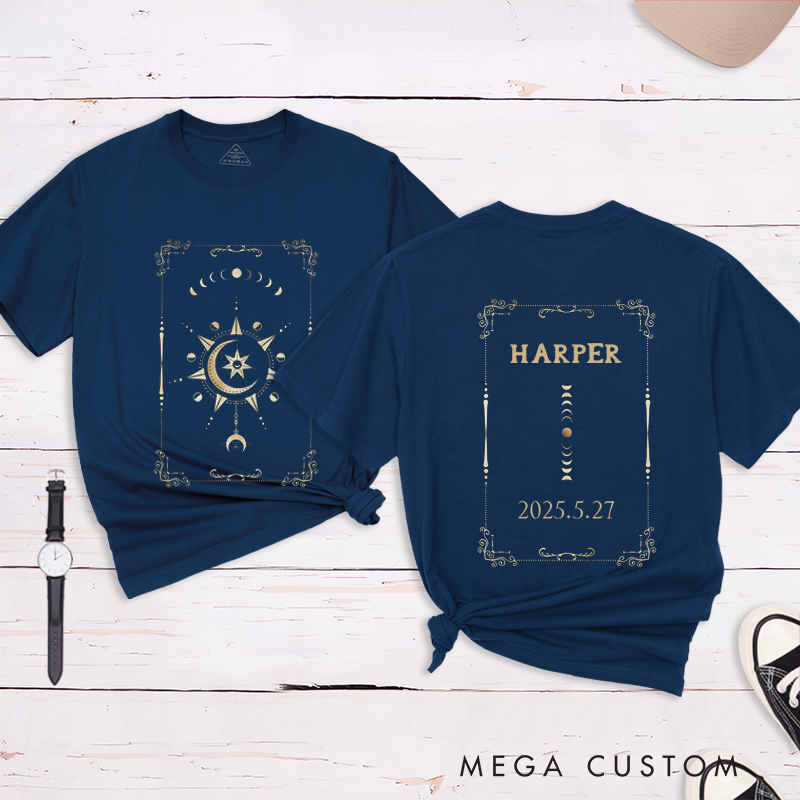 Personalized Tarot Lovers Classic T-Shirts Moon Magic Witch Journal Tarot T-shirt Clothing Gift