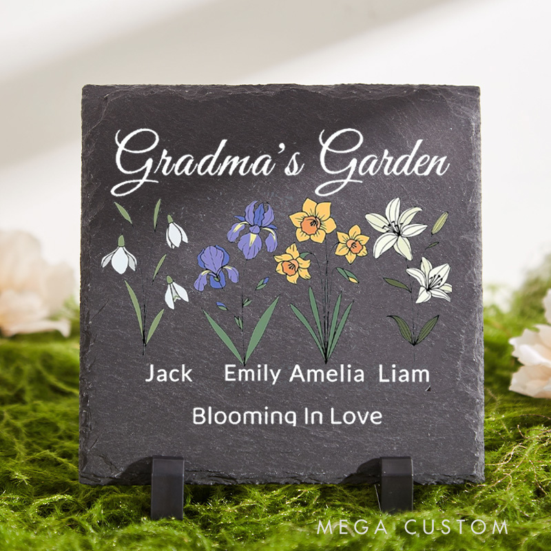 Personalized Grandma's Garden Garden Stone with Name Moms Garden Gift Mothers Day Gift Gardening Lovers Gift Plant Lover Gift