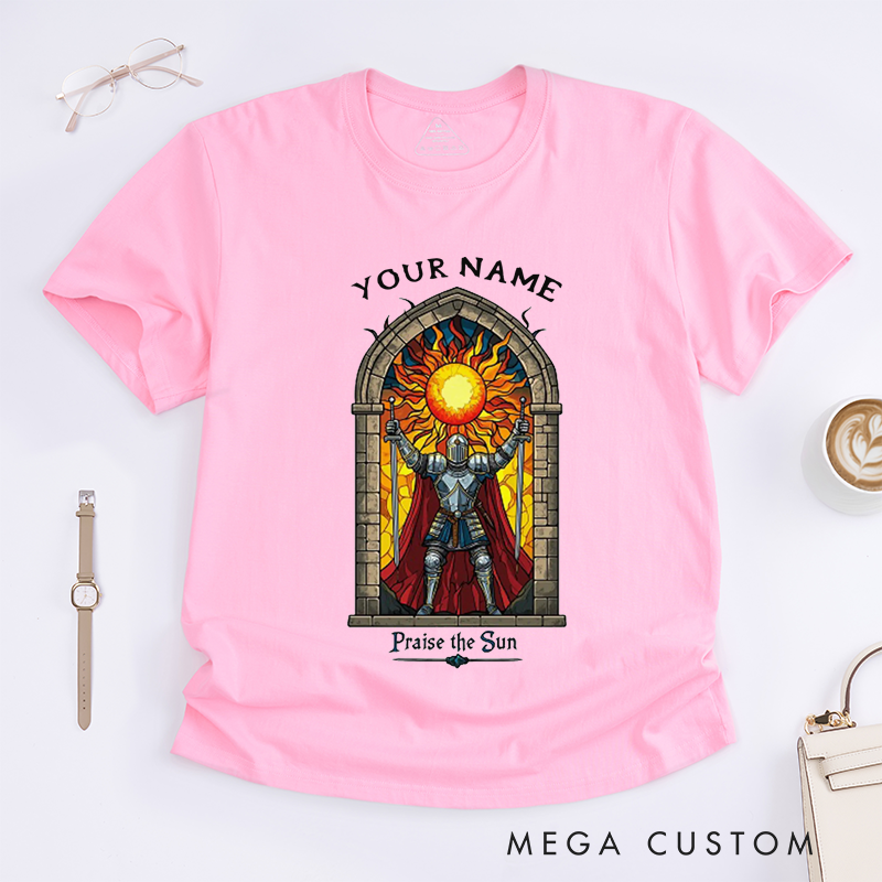 Personalized Tarot Lovers Classic T-Shirts Praise The Sun Knight Classic T-Shirts Medieval Armor Retro Gift Fantasy Warrior Apparel Present