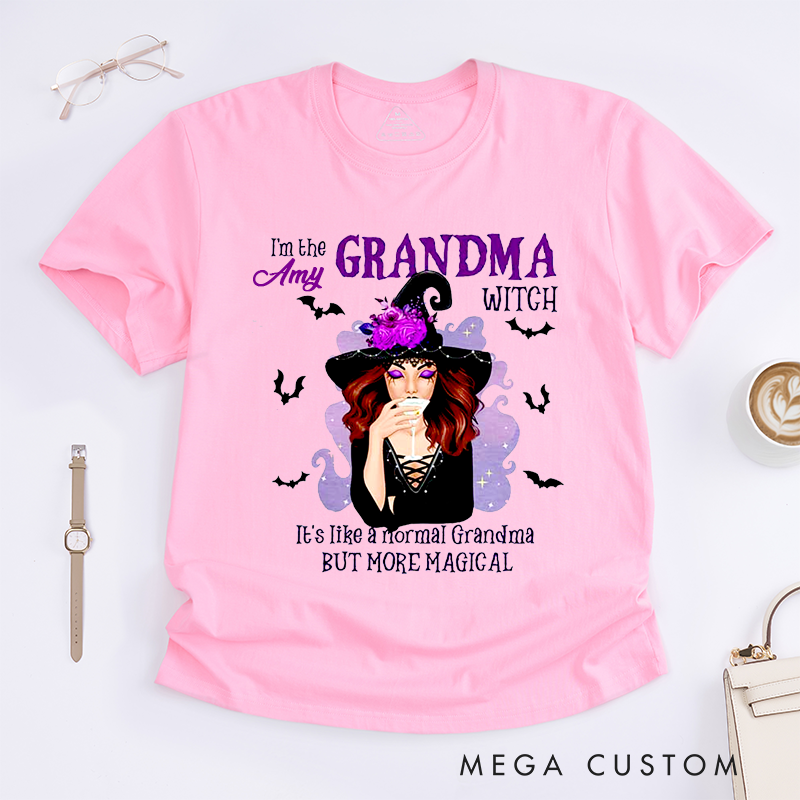 Personalized Grandma Witch Classic T-Shirts Custom Name Magical Grandma Gift Witchy Grandmother Shirt Present