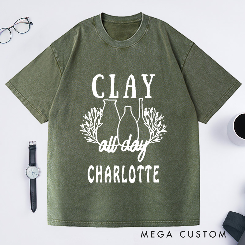 Personalized Clay Pottery Washed T-Shirts Pottery Gifts Funny Pottery Pottery Maker Gift Pottery 