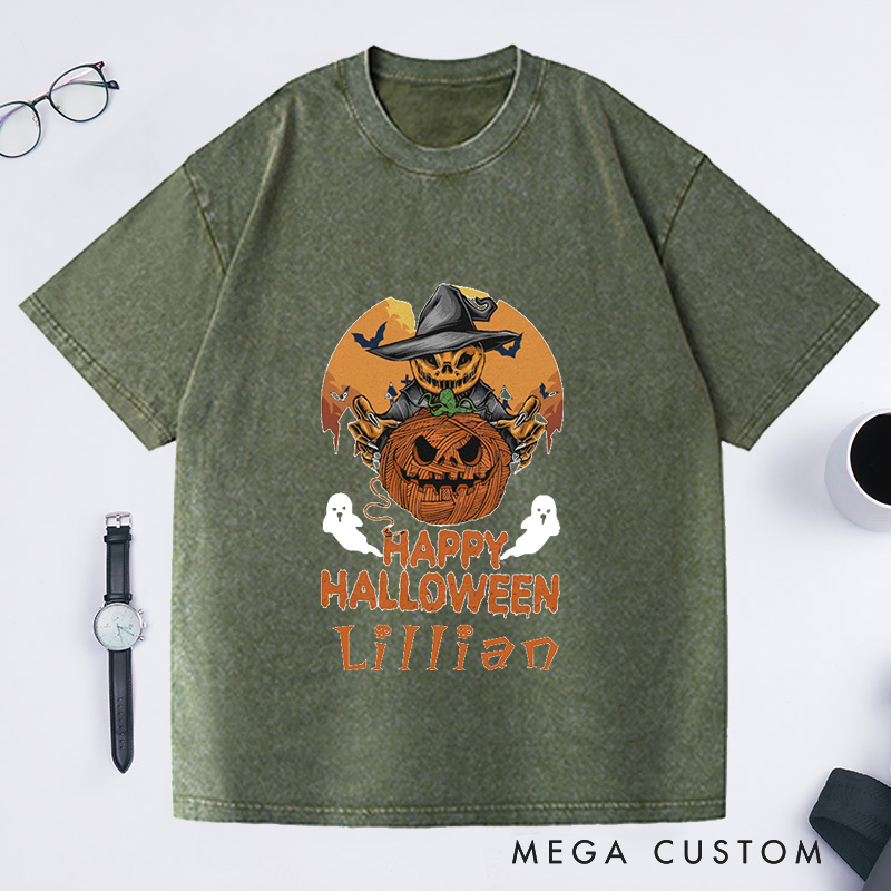 Personalized Halloween Washed T-Shirts Sew Gift Sewing Gift