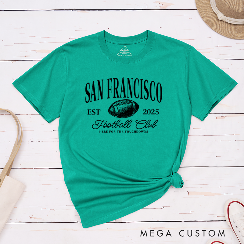 Personalized American Football T-Shirts with Custom City Name and Years