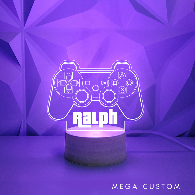 Personalized Retro Controller Gamertag Light Sign Gamer Tag Night Light Streamer Light Sign for Him Geek Gamer Lover Gaming Name Sign Decor