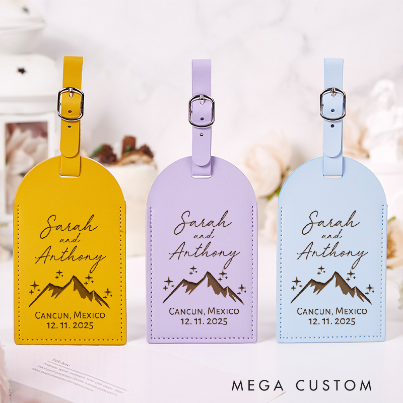 Personalized Traveling Lovers Leather Luggage Tags Gift for Vacation Luggage Tag Trip Gift