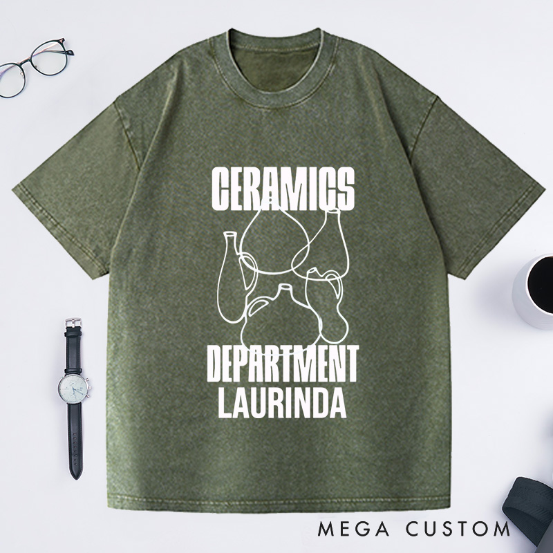 Personalized Ceramics Washed T-Shirts Pottery T-Shirt Ceramics Gift for Potter Pottery Gift 