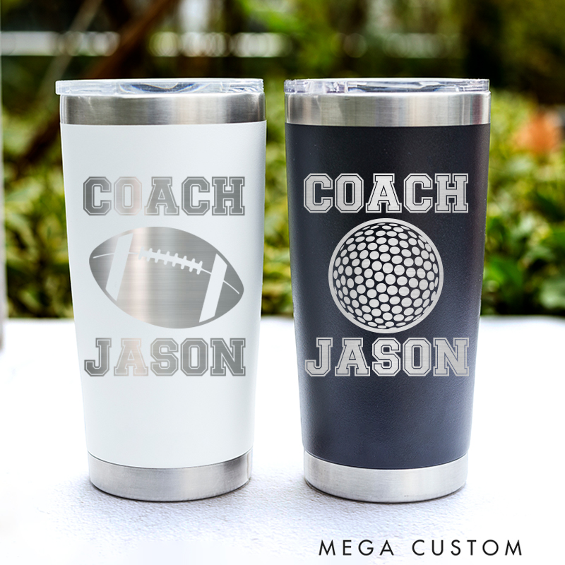 Personalized Tumbler with Custom Name and Sport Icon