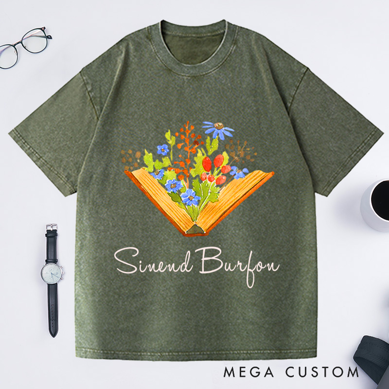 Personalized Reading Washed T-Shirts Book Lover Shirt English Teacher Gift Librarian Shirts Teacher Book Shirt Book Lover Gift Reading Shirt Book Shirt