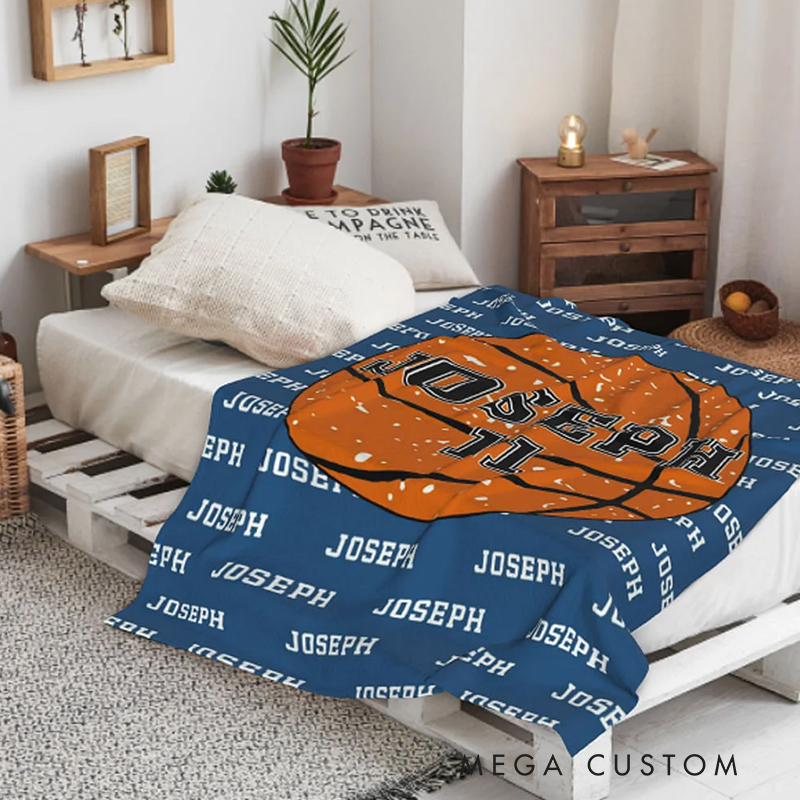 Personalized Sports Blanket with Custom Name and Number for Sports Fans 