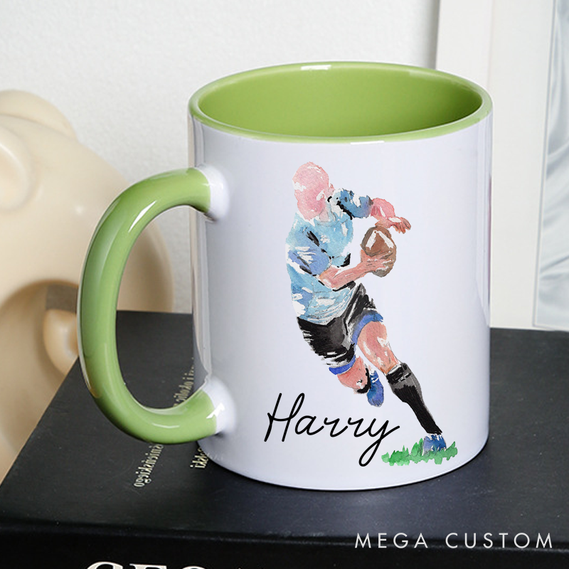 [Copy]Personalized Rugby Mug with Custom Name for Athletes and Fans