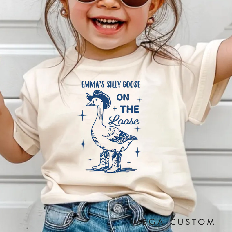 Personalized Silly Goose On The Loose Toddler Shirt Funny Silly Goose Kids Shirt 