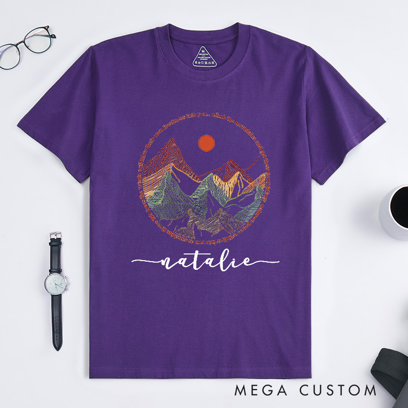 Personalized Mountains Outdoor Classic T-Shirts Hiking Shirt Adventure T-Shirt Vacation Shirt Wanderlust Explore More Tee Travel Shirt Forest Shirt