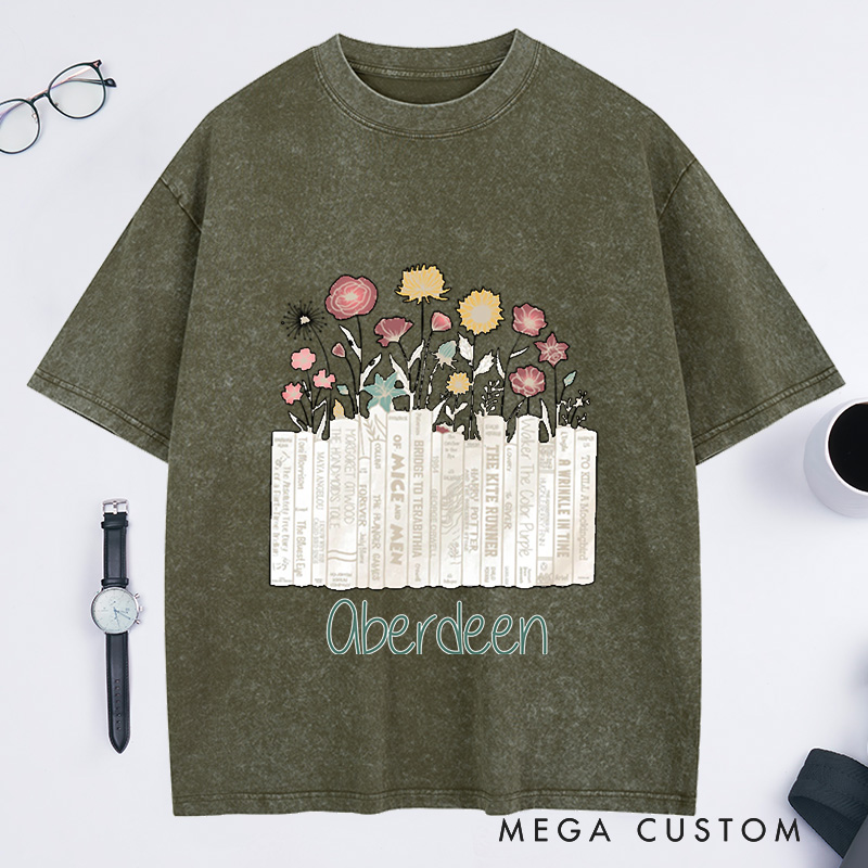 Personalized I'm with the Banned Washed T-Shirts Banned Books Shirt Reading Shirt with Name Book Lover Gift