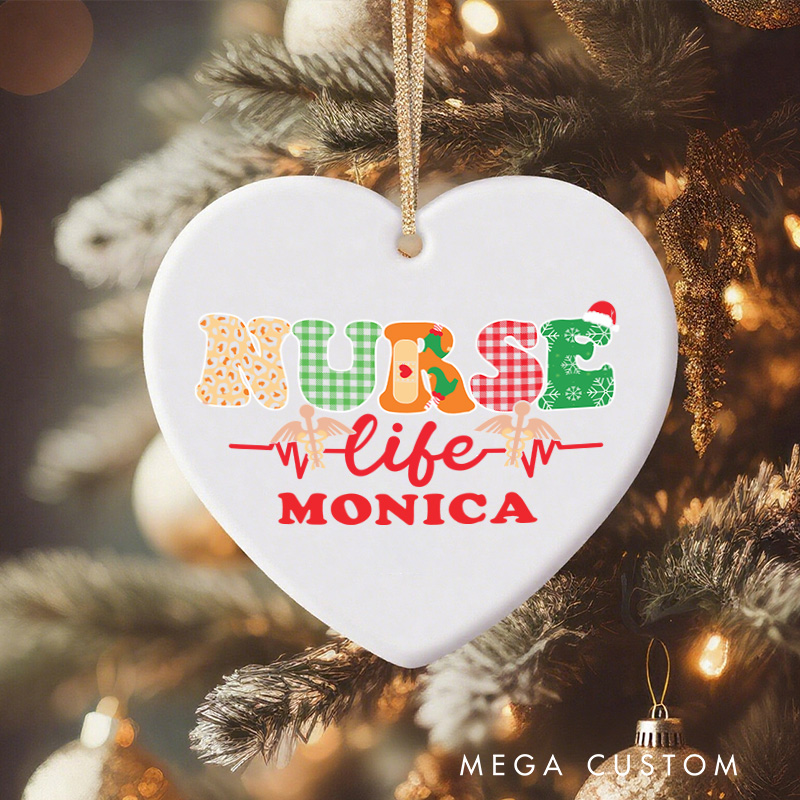 Personalized Nurse Christmas Ornament Nurse Life Design Christmas Ornament New Nurse Gift Funny Nursing Gifts